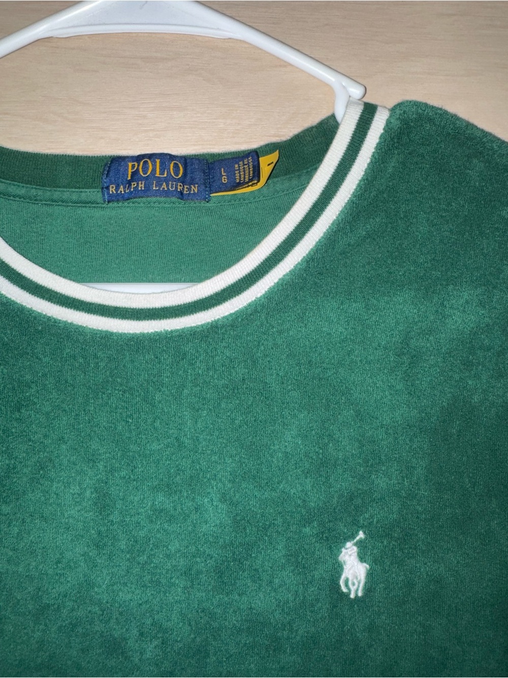 Polo by Ralph Lauren Dark Green Terry Short-Sleeve Tee with White Trim - Picture 4 of 4
